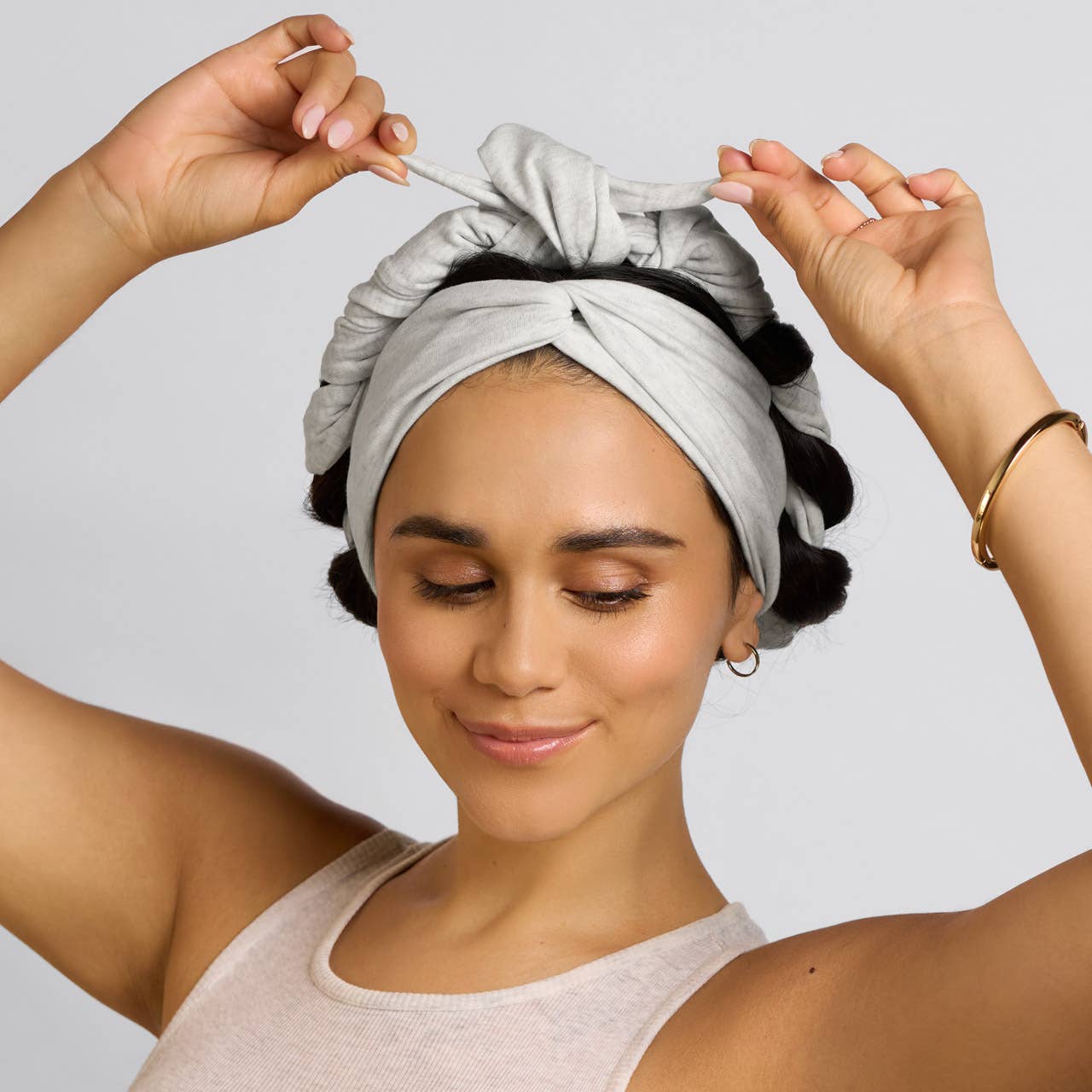 Gray Heatless Curling Headband