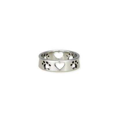 Furrever Friend Heart Paw Band Ring