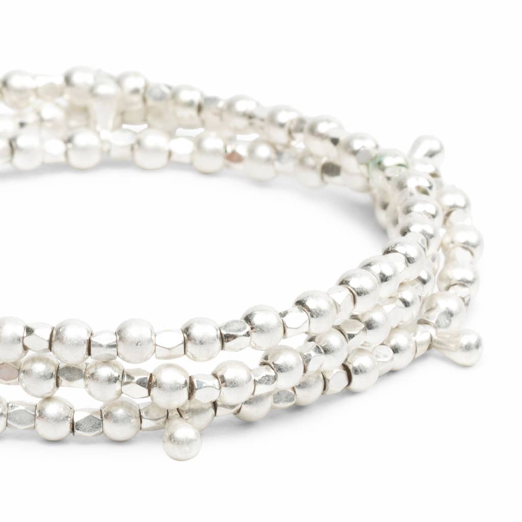 Silver Metal Wrap Bracelet