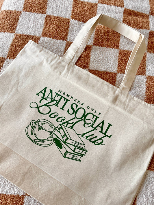 Anti Social Book Club Canvas Tote Bag