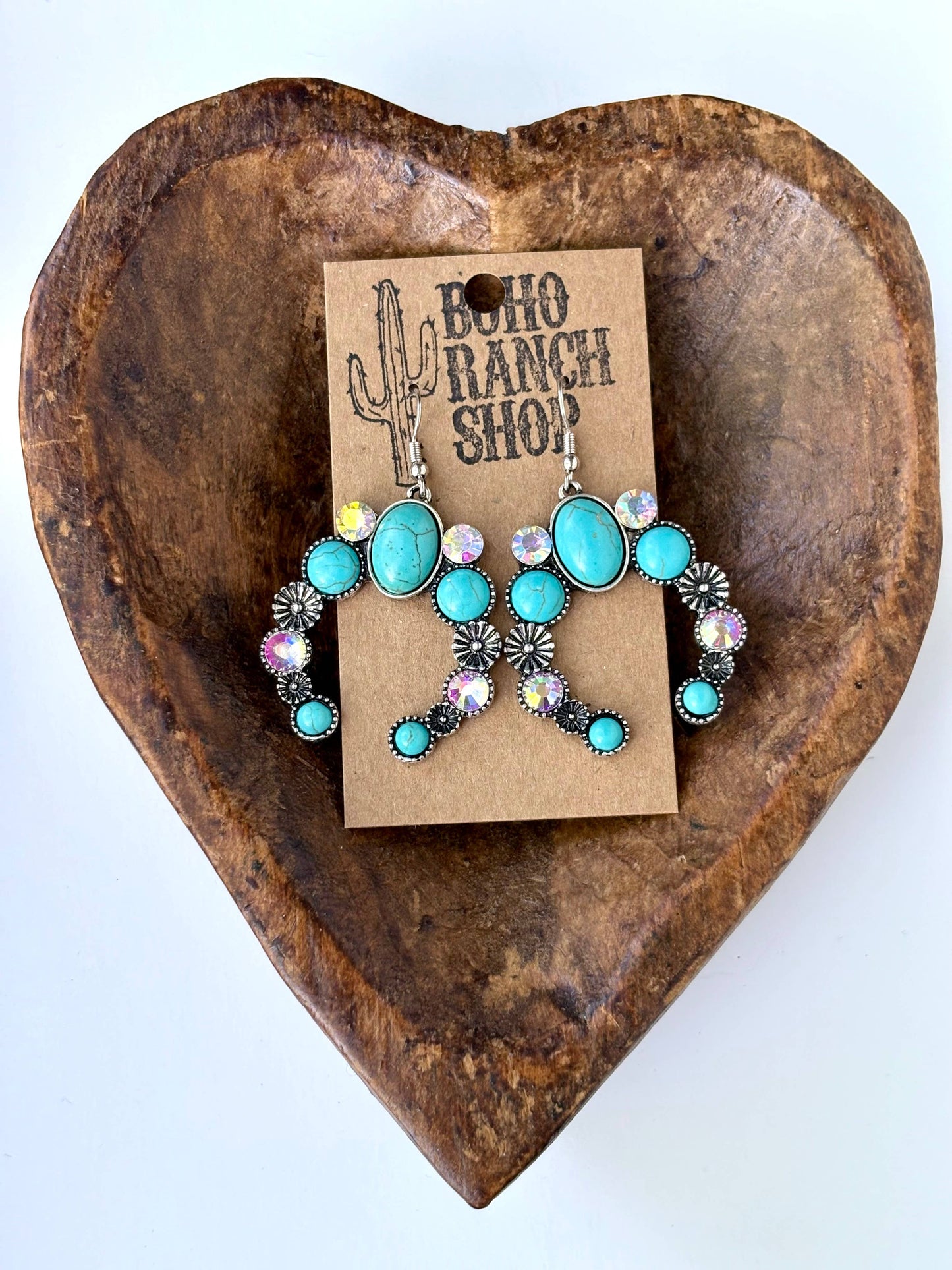 Western Blossom Turquoise Earrings