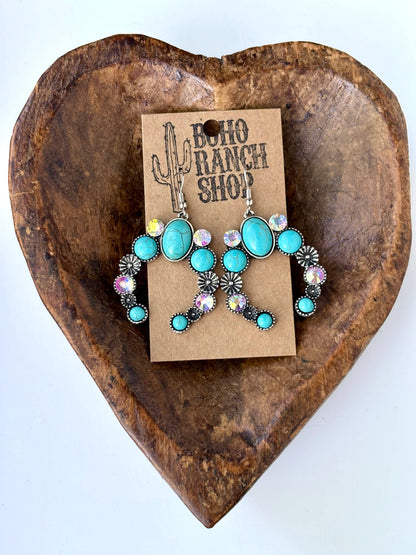 Western Blossom Turquoise Earrings