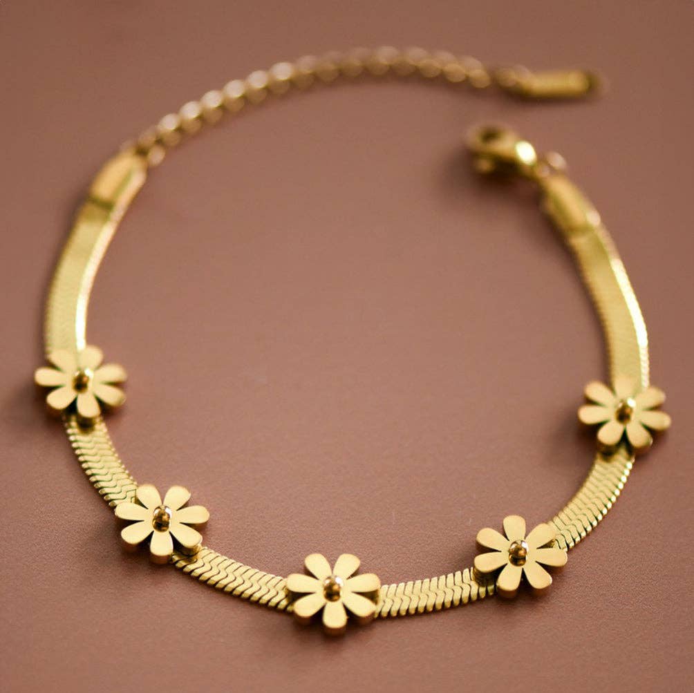 Flower Herringbone Bracelet