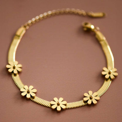 Flower Herringbone Bracelet