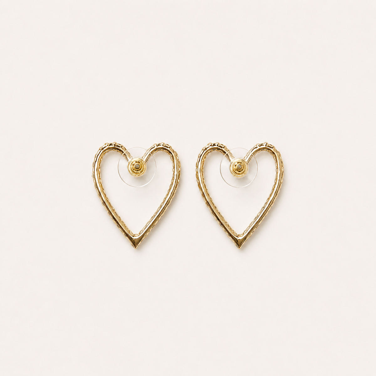Black & Gold Heart Earrings