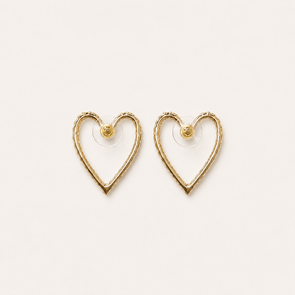 Black & Gold Heart Earrings