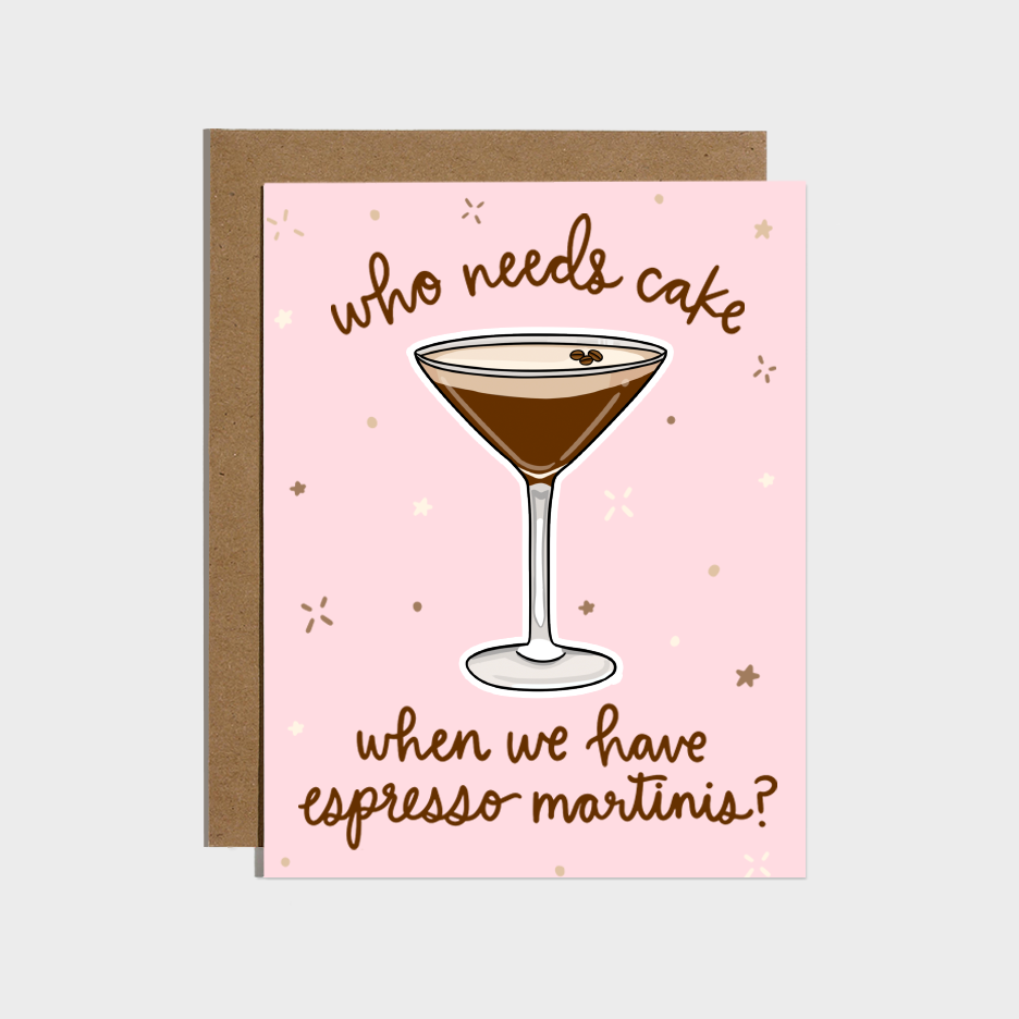Espresso Martini Birthday Sticker Card