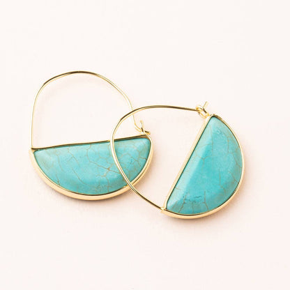 Gold Turquoise Prism Hoop