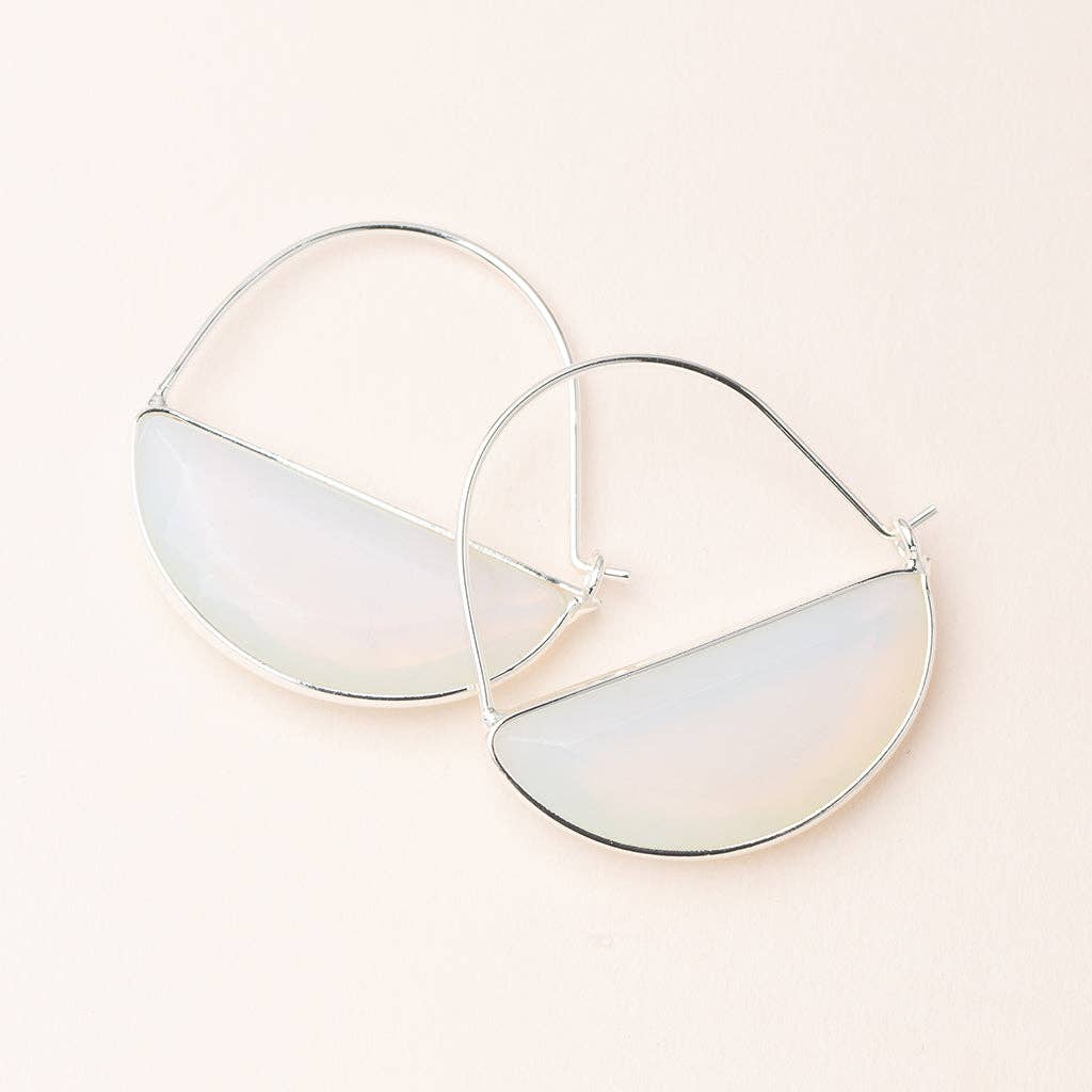 Opalite/Silver Stone Prism Hoop