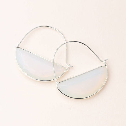 Opalite/Silver Stone Prism Hoop