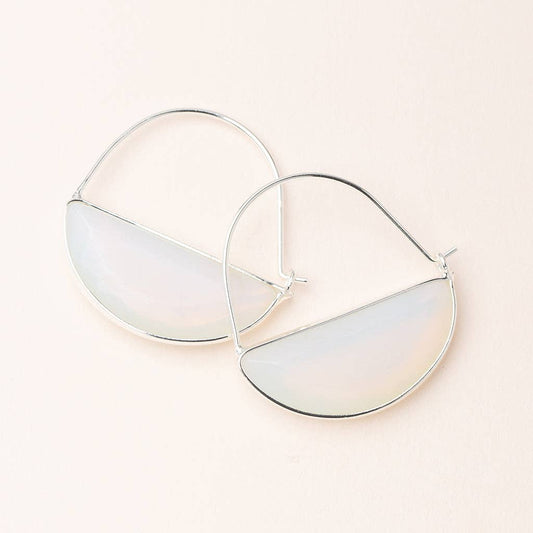 Opalite/Silver Stone Prism Hoop