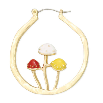 Mushroom Hoop Earrings