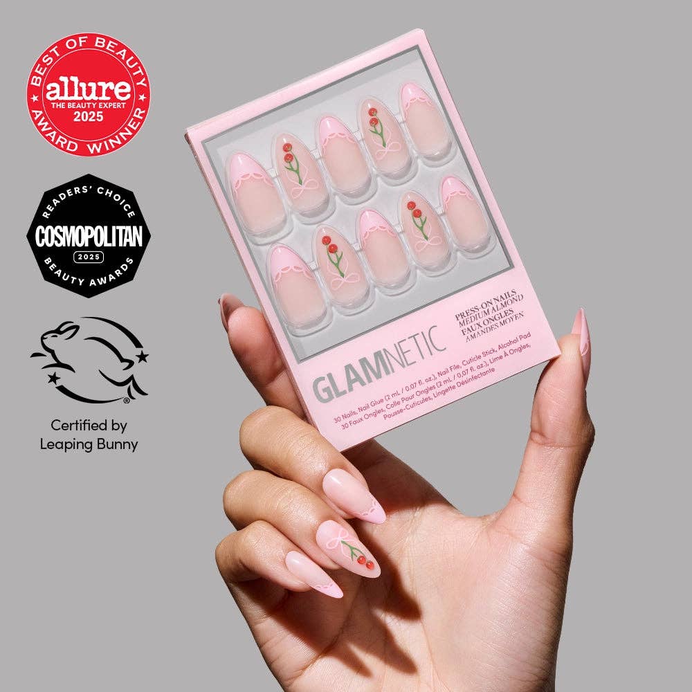 Cherry Bow Press-On Nail Set