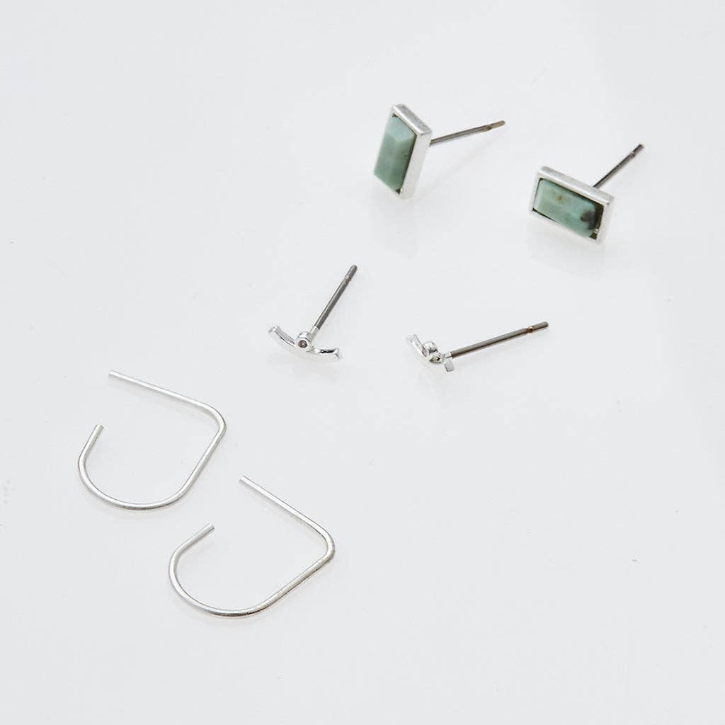 Courtney Silver Stud Trio