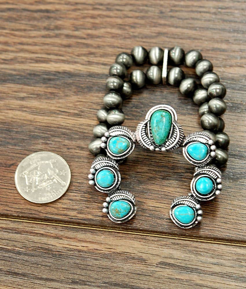 Squash Naja Turquoise Stretch Bracelet