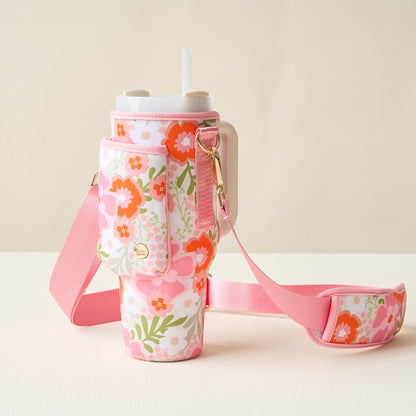 Pink/Orange Floral Tumbler Sling