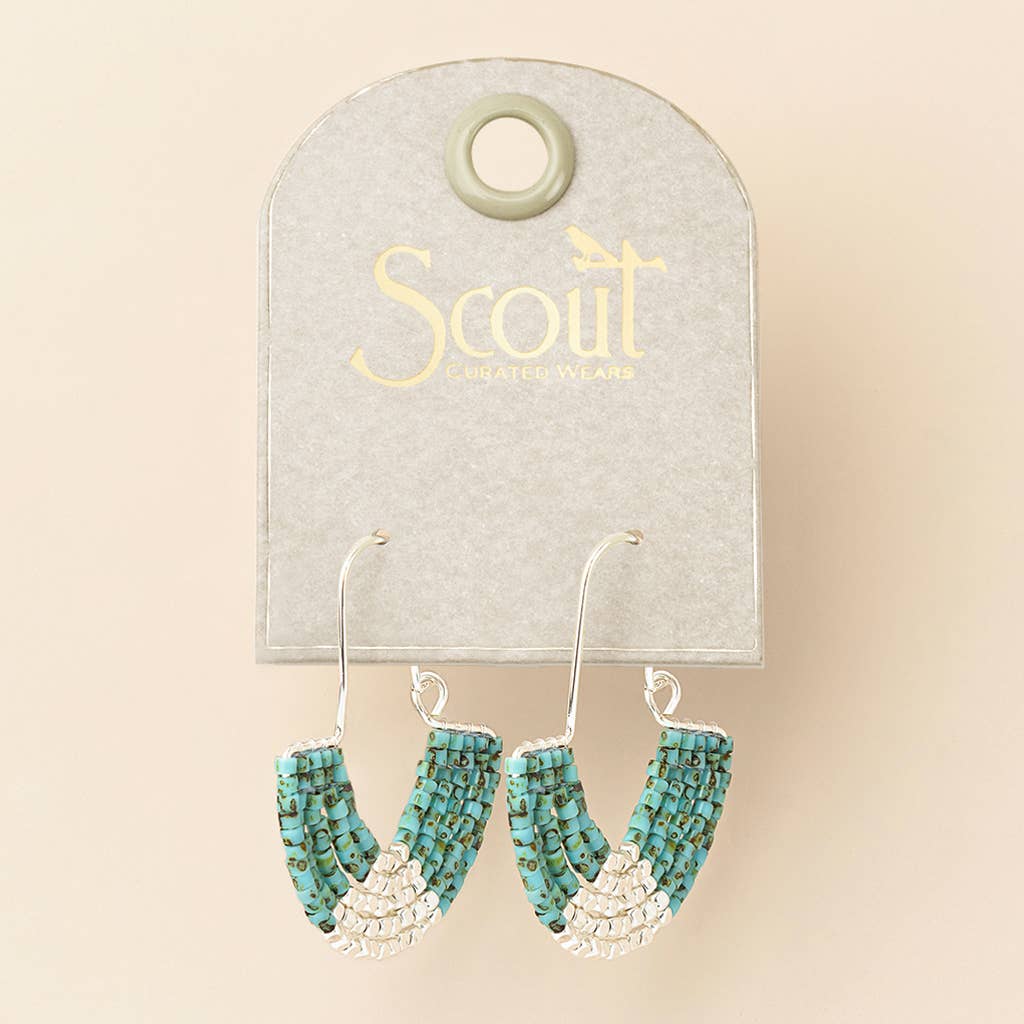 Turquoise/Silver Chromacolor U-Hoop Earring