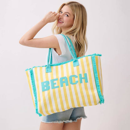 Beach Embroidered Tote
