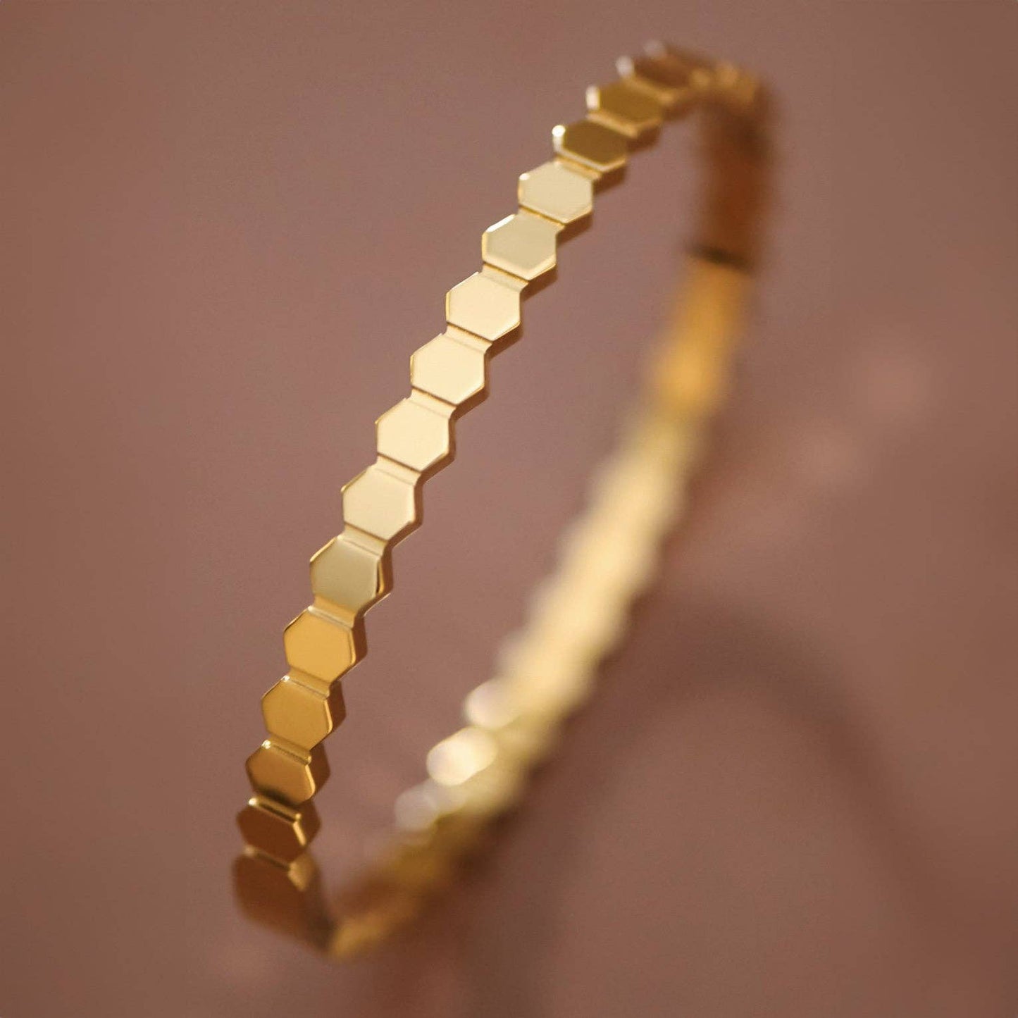 Hexa Gold Bangle Bracelet