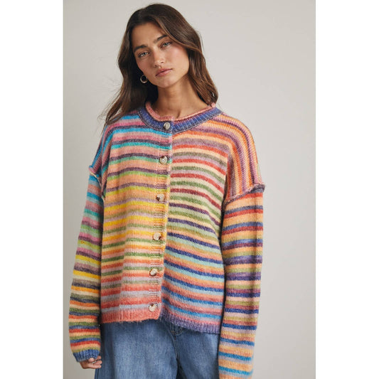 Love To All Striped Cardigan
