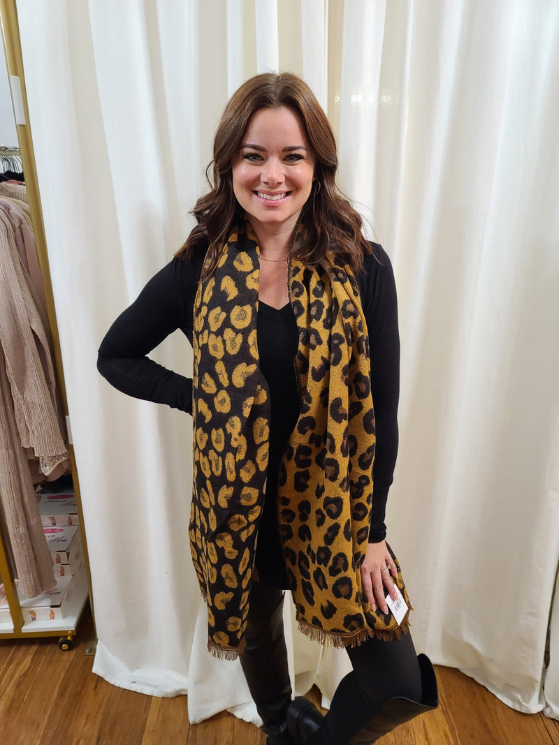 Reversible Leopard Scarf