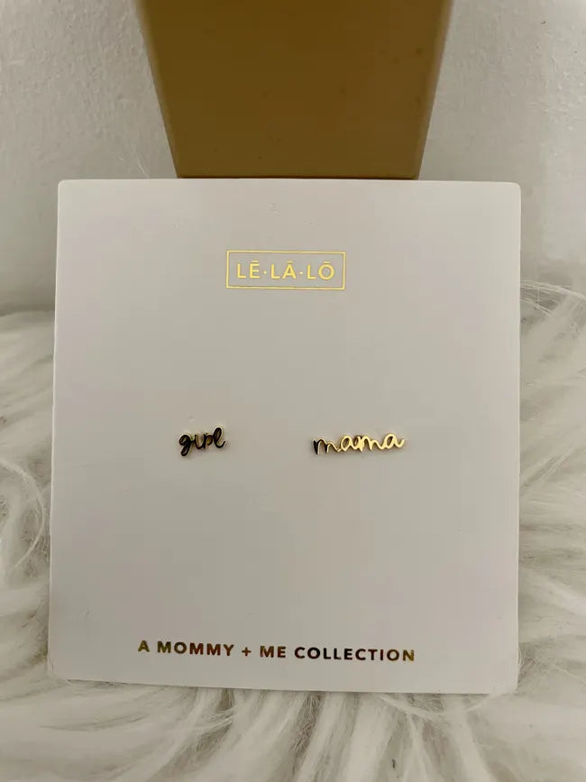 Girl Mama Script Earrings