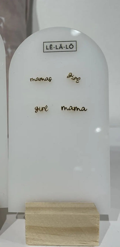 Girl Mama Script Earrings