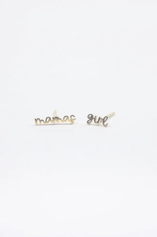 Mama's Girl Script Earrings