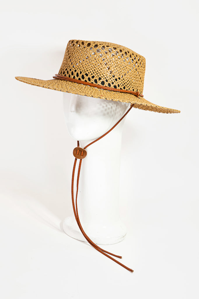 Straw Braided Flat Top Hat
