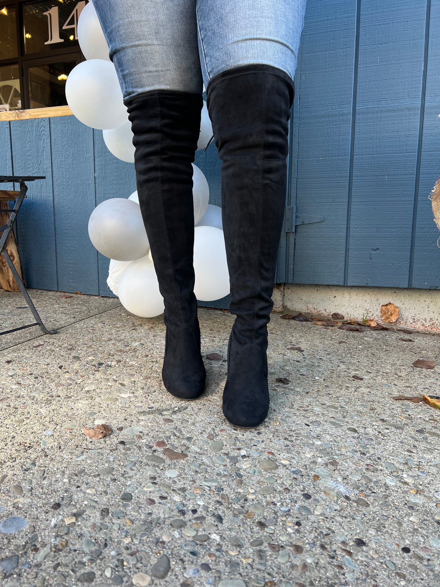 Back to Black OTK Boots