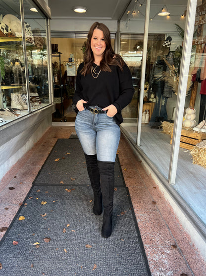 Back to Black OTK Boots