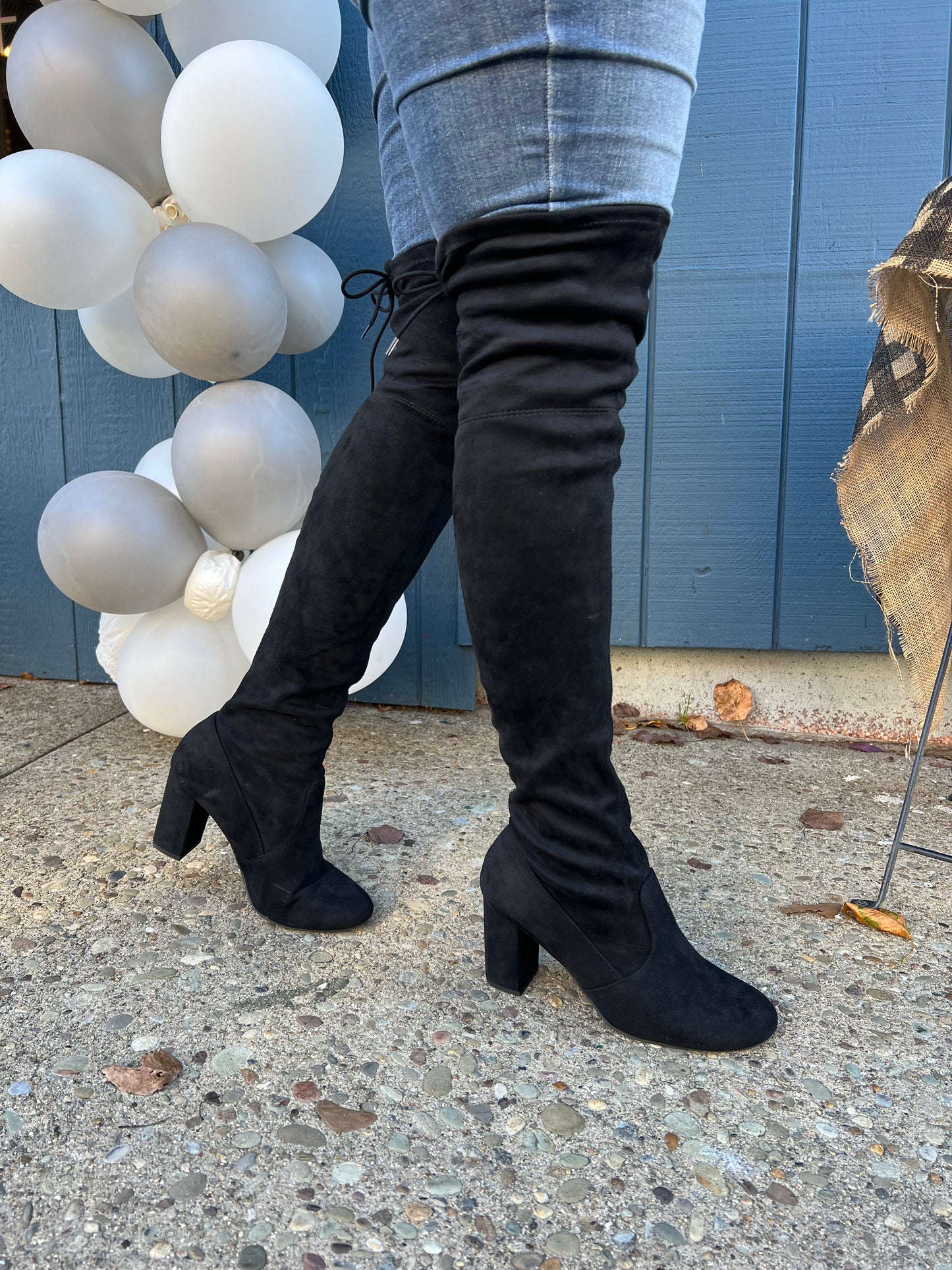 Back to Black OTK Boots