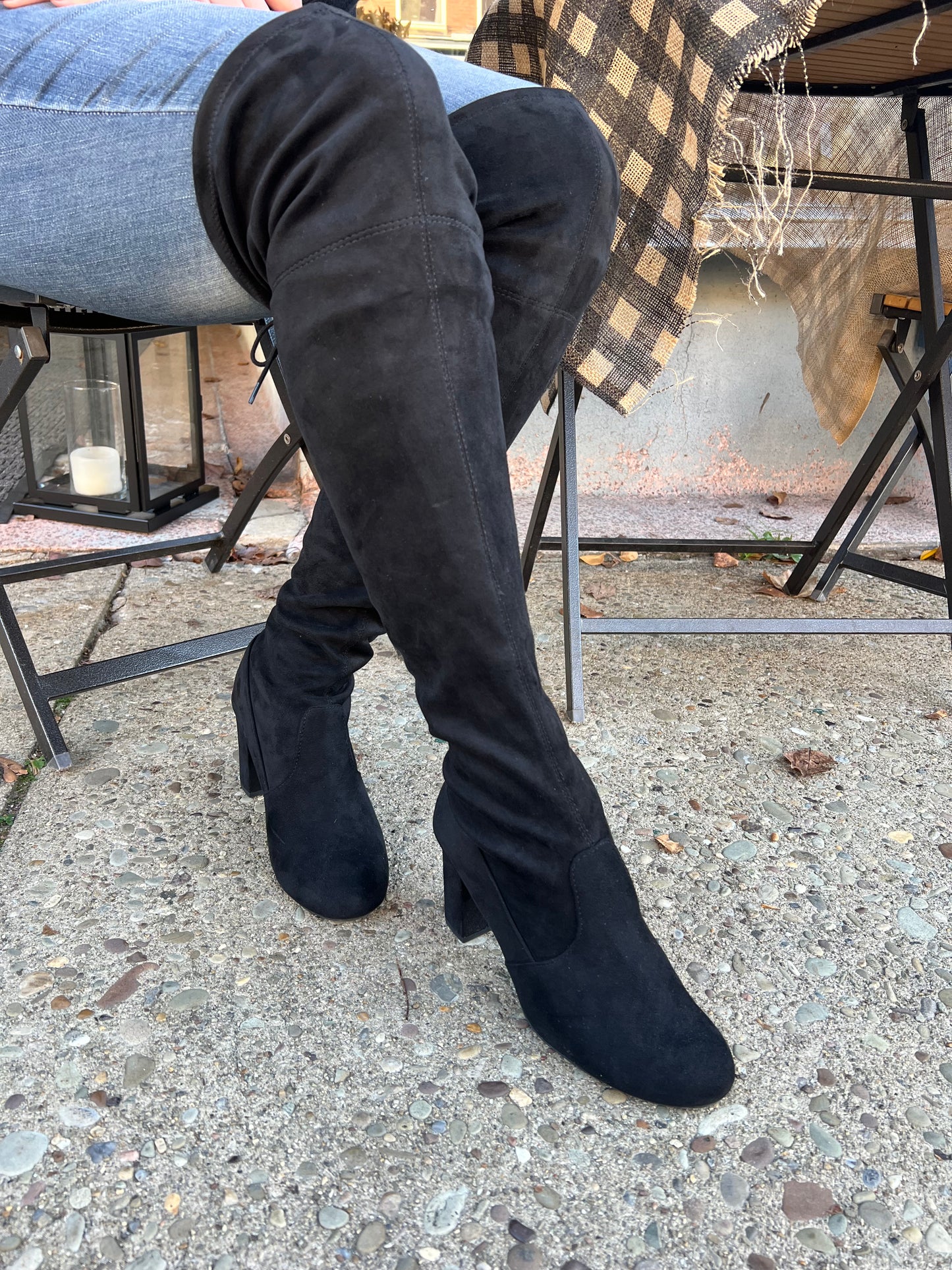 Back to Black OTK Boots