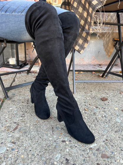 Back to Black OTK Boots