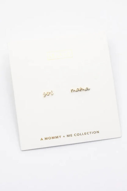 Girl Mama Script Earrings