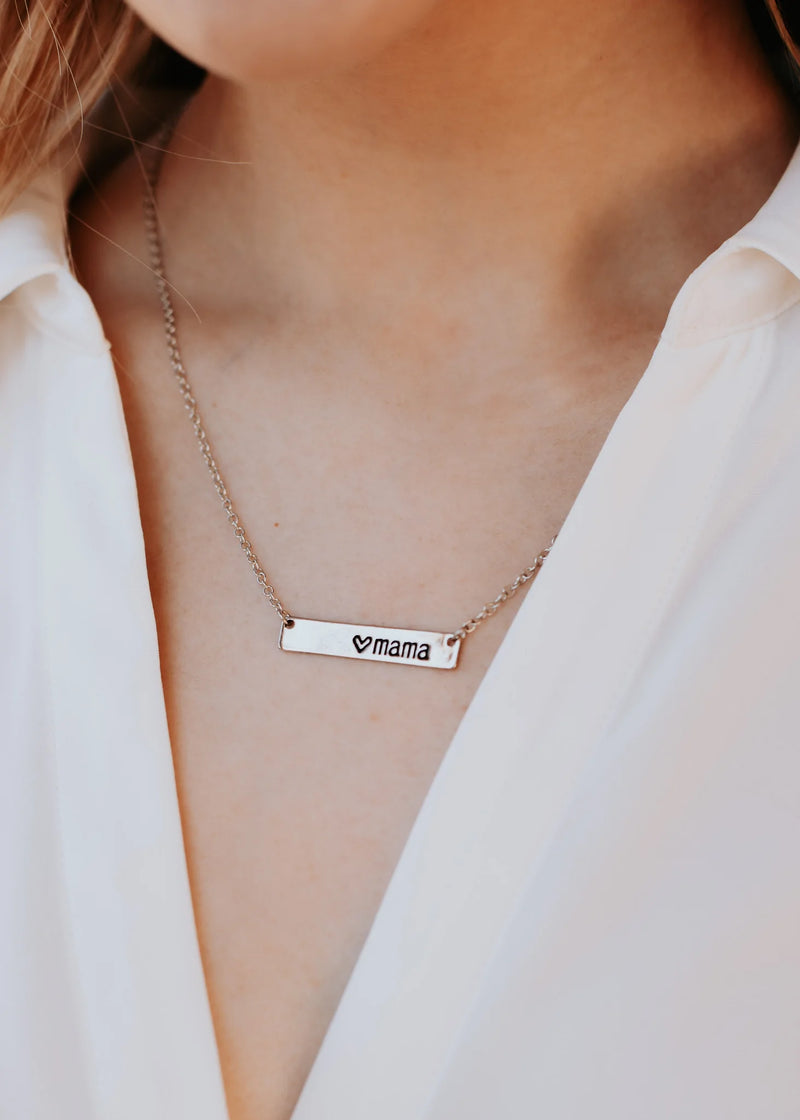 Heart Mama Bar Necklace